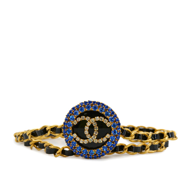 CHANEL VINTAGE CHAIN BELT LEATHER COCOMARK RHINESTONE ACCESSORY 95P 90309113 - PURPOSE