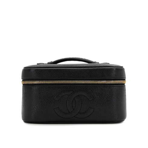 CHANEL VINTAGE VANITY HAND BAG BLACK CAVIAR SKIN 90309158 - PURPOSE
