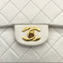 VINTAGE CHANEL CLASSIC FLAP MEDIUM CHAIN SHOULDER BAG WHITE LAMB SKIN GOLD HARDWARE 90309164
