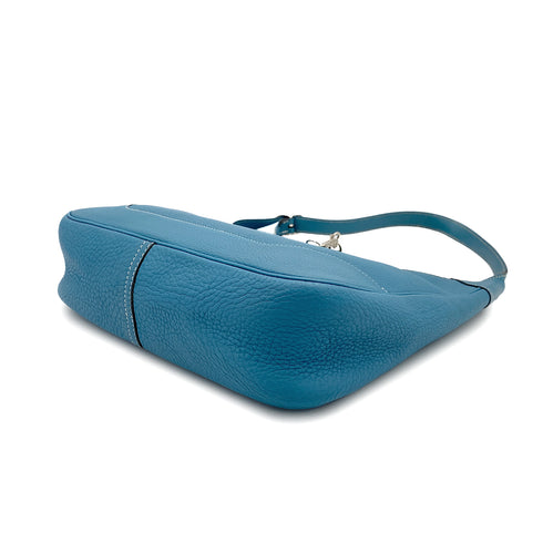 HERMES TRIM 31 BLUE JEAN TAURILLON CLEMENCE SHOULDER BAG □A PALLADIUM HARDWARE 90309167 - PURPOSE