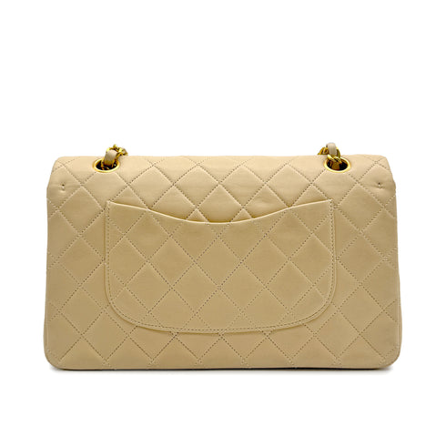 CHANEL VINTAGE CLASSIC FLAP MEDIUM CHAIN SHOULDER BAG BEIGE LAMB SKIN 90309168 - PURPOSE