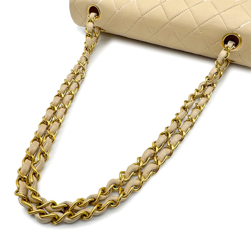 CHANEL VINTAGE CLASSIC FLAP MEDIUM CHAIN SHOULDER BAG BEIGE LAMB SKIN 90309168 - PURPOSE