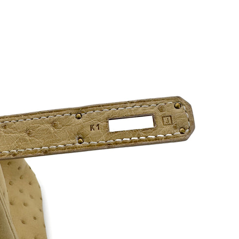 HERMES BIRKIN 30 BLANCCASSE OSTRICH HAND BAG □J GOLD HARDWARE 90309169 - PURPOSE