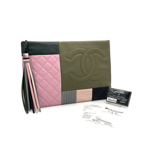 CHANEL COCOMARK MATELASSE PATCHWORK CLUTCH BAG MULTICOLOR LEATHER 90309172 - PURPOSE