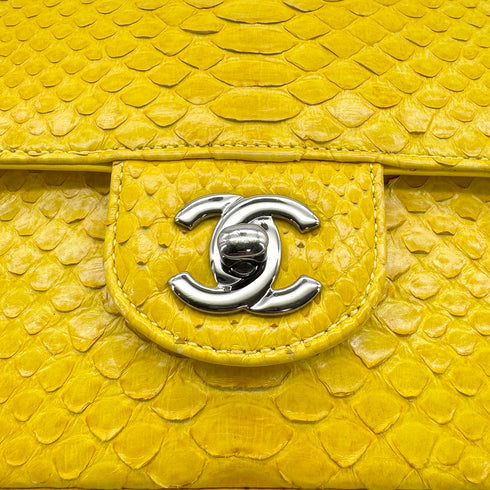 CHANEL TURN LOCK CHAIN SHOULDER BAG YELLOW PYTHON 90309173 - PURPOSE