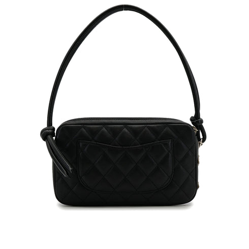 CHANEL VINTAGE CAMBON LIGNE ACCESSORY POACH HAND BAG BLACK LEATHER 90309174 - PURPOSE