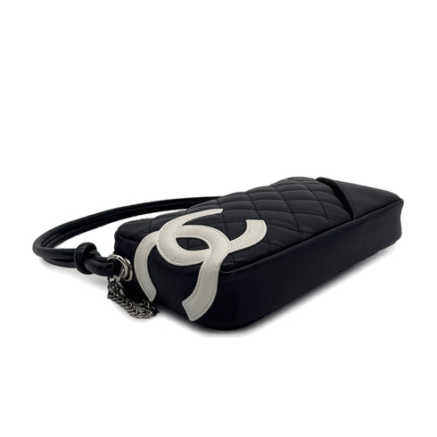 CHANEL VINTAGE CAMBON LIGNE ACCESSORY POACH HAND BAG BLACK LEATHER 90309174 - PURPOSE