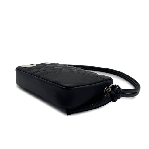 CHANEL VINTAGE CAMBON LIGNE ACCESSORY POACH HAND BAG BLACK LEATHER 90309174 - PURPOSE