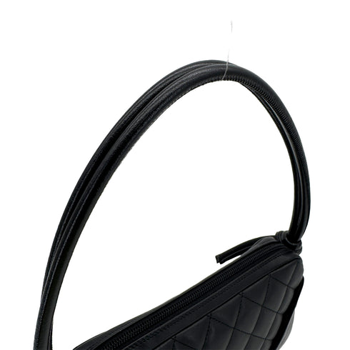 CHANEL VINTAGE CAMBON LIGNE ACCESSORY POACH HAND BAG BLACK LEATHER 90309174 - PURPOSE