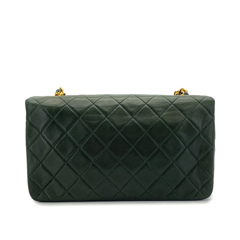 CHANEL VINTAGE FULL FLAP CHAIN SHOULDER BAG KHAKI LAMB SKIN 90309177 - PURPOSE