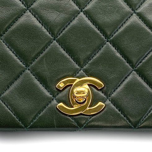 CHANEL VINTAGE FULL FLAP CHAIN SHOULDER BAG KHAKI LAMB SKIN 90309177 - PURPOSE