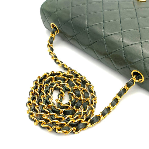CHANEL VINTAGE FULL FLAP CHAIN SHOULDER BAG KHAKI LAMB SKIN 90309177 - PURPOSE