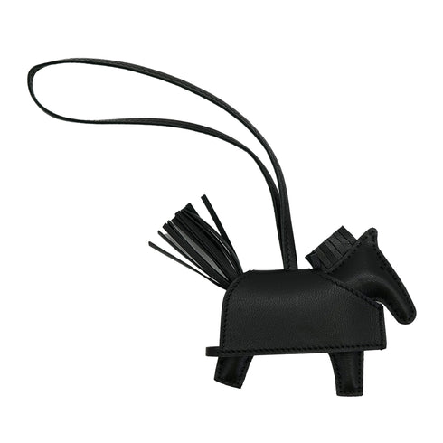 HERMES BAG CHARM RODEO ROBEO ROCK PM BLACK AGNEAU MILO K 90309183 - PURPOSE