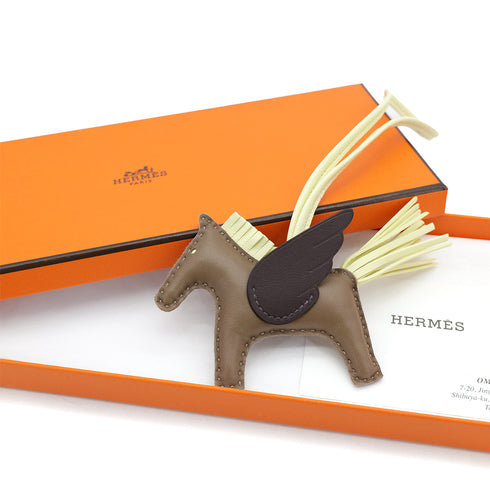 HERMES BAG CHARM RODEO PEGASUS PM ETOUPE ROUGE SELLIER JAUNE MILTON W 90309186 - PURPOSE
