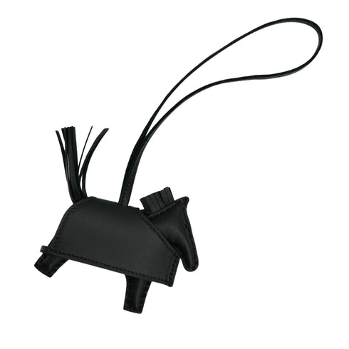 HERMES BAG CHARM RODEO ROBEO ROCK PM BLACK AGNEAU MILO K 90309188 - PURPOSE