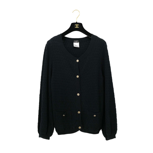 CHANEL CARDIGAN BLACK COTTON CASHMERE 46 08P RTW 90309197 - PURPOSE