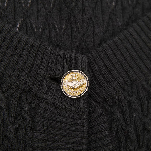 CHANEL CARDIGAN BLACK COTTON CASHMERE 46 08P RTW 90309197 - PURPOSE