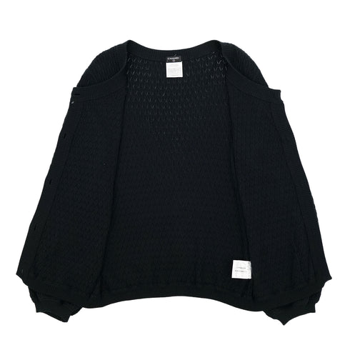 CHANEL CARDIGAN BLACK COTTON CASHMERE 46 08P RTW 90309197 - PURPOSE