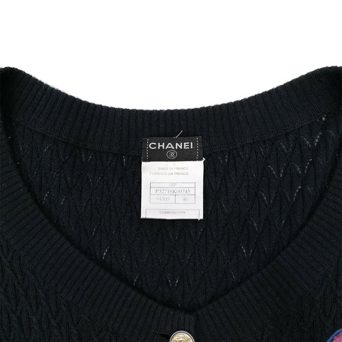CHANEL CARDIGAN BLACK COTTON CASHMERE 46 08P RTW 90309197 - PURPOSE