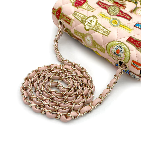 CHANEL MINI MATELASSE CUBA COLLECTION CHAIN SHOULDER BAG PINK BEIGE SATIN 90309240 - PURPOSE