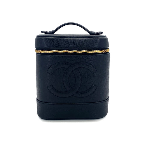 CHANEL VINTAGE VANITY HAND BAG BLACK CAVIAR SKIN 90309245 - PURPOSE