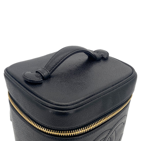 CHANEL VINTAGE VANITY HAND BAG BLACK CAVIAR SKIN 90309245 - PURPOSE
