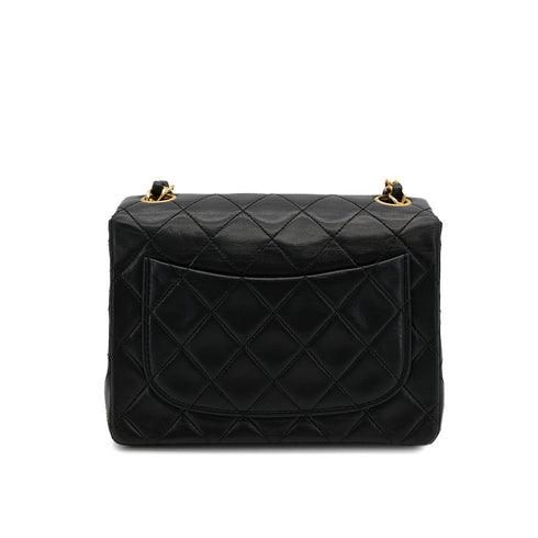 CHANEL VINTAGE MINI SQUARE 17 CHAIN SHOULDER BAG BLACK LAMB SKIN 90309254 - PURPOSE