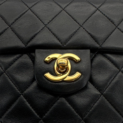 CHANEL VINTAGE MINI SQUARE 17 CHAIN SHOULDER BAG BLACK LAMB SKIN 90309254 - PURPOSE