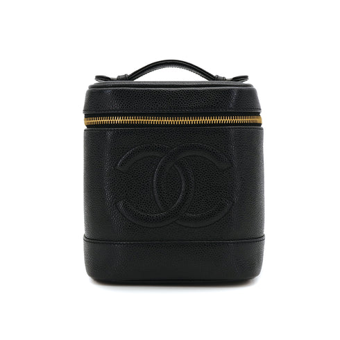 CHANEL VINTAGE VANITY HAND BAG BLACK CAVIAR SKIN 90309260 - PURPOSE