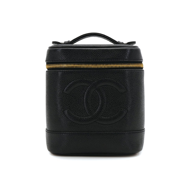 CHANEL VINTAGE VANITY HAND BAG BLACK CAVIAR SKIN 90309260 - PURPOSE