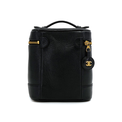 CHANEL VINTAGE VANITY HAND BAG BLACK CAVIAR SKIN 90309260 - PURPOSE