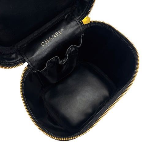 CHANEL VINTAGE VANITY HAND BAG BLACK CAVIAR SKIN 90309260 - PURPOSE