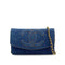 CHANEL VINTAGE BIG COCO CHAIN SHOULDER WALLET BLUE DENIM 90309261 - PURPOSE
