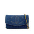 CHANEL VINTAGE BIG COCO CHAIN SHOULDER WALLET BLUE DENIM 90309261 - PURPOSE