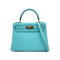 HERMES KELLY 28 RETOURNE BLUE ATOLL TOGO HAND SHOULDER BAG T GOLD HARDWARE 90309264