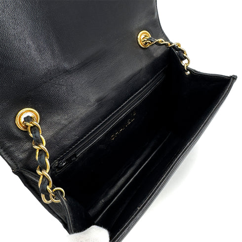 CHANEL VINTAGE MATELASSE FULL FLAP CHAIN SHOULDER BAG BLACK LAMB SKIN 90309268 - PURPOSE