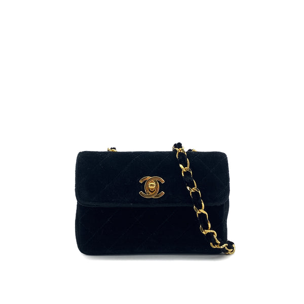 CANEL VINTAGE MINI MATELASSE CHAIN SHOULDER BAG BLACK VELOR 90309273 - PURPOSE