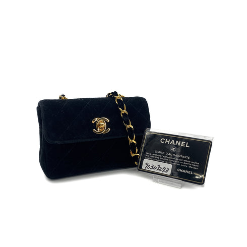 CANEL VINTAGE MINI MATELASSE CHAIN SHOULDER BAG BLACK VELOR 90309273 - PURPOSE
