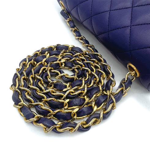 CHANEL VINTAGE MATELASSE CHAIN SHOULDER BAG PURPLE LAMB SKIN 90309274 - PURPOSE