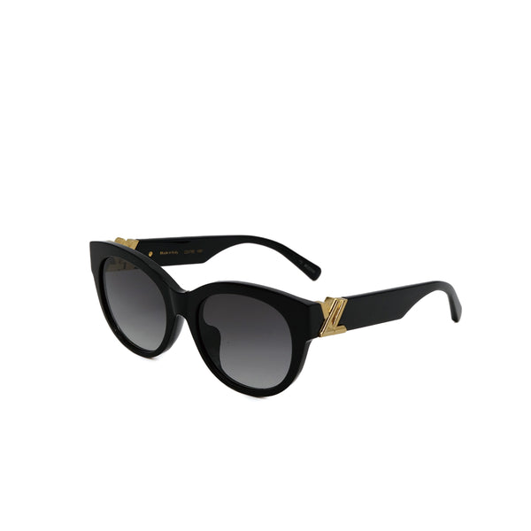 LOUIS VUITTON LV GO-14 ROUND SUNGLASSES BLACK GOLD Z2378E 90309659 - PURPOSE