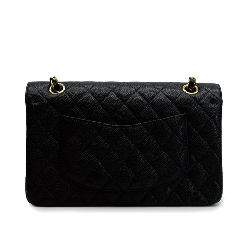 CHANEL VINTAGE CLASSIC FLAP MEDIUM CHAIN SHOULDER BAG BLACK CAVIAR SKIN 90309655 - PURPOSE
