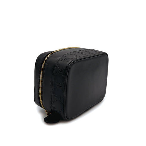 CHANEL VINTAGE BICOLORE VANITY HAND BAG BLACK CALF LEATHER 90309656 - PURPOSE