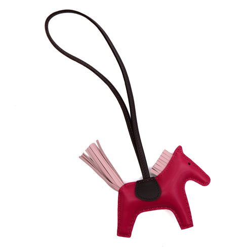 HERMES BAG CHARM RODEO PM FRAMBOISE ROSE SAKURA ROUGE SELLIER AGNEAU MILO B 90309662 - PURPOSE