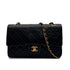 CHANEL VINTAGE CLASSIC FLAP MEDIUM CHAIN SHOULDER BAG BLACK LAMB SKIN 90309666 - PURPOSE