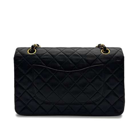 CHANEL VINTAGE CLASSIC FLAP MEDIUM CHAIN SHOULDER BAG BLACK LAMB SKIN 90309666 - PURPOSE