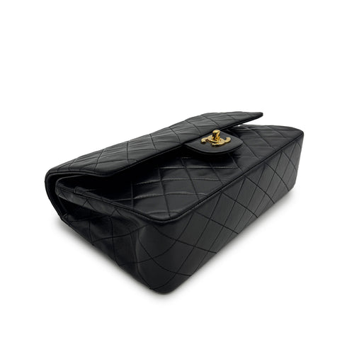 CHANEL VINTAGE CLASSIC FLAP MEDIUM CHAIN SHOULDER BAG BLACK LAMB SKIN 90309666 - PURPOSE