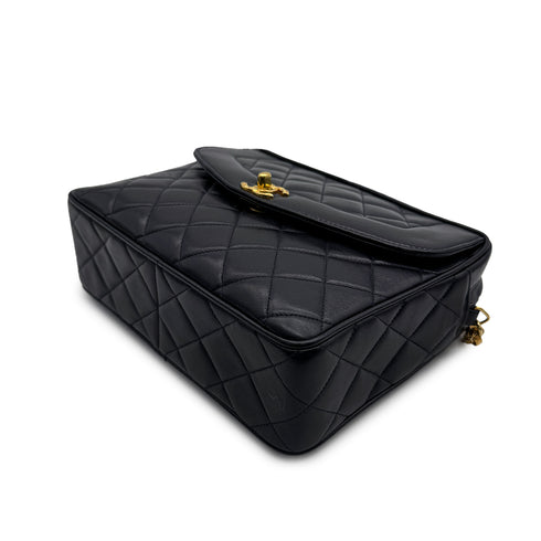 CHANEL VINTAGE COCO BALL MATELASSE BIJOU CHAIN SHOULDER BAG FRINGE NAVY LAMB SKIN 90309667 - PURPOSE