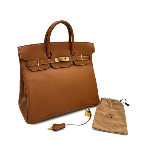 HERMES HAUT A COURROIES 32 GOLD COUCHEVEL HAND BAG □D GOLD HARDWARE 90309669 - PURPOSE