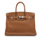 HERMES BIRKIN 35 GOLD TAURILLON CLEMENCE HAND BAG ▢L PALLADIUM HARDWARE 90309673 - PURPOSE