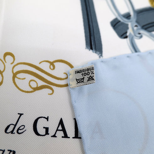HERMES CARRE 90 BRIDES DE GALA SCARF SILK LIGHT BLUE WHITE 90309674 - PURPOSE
